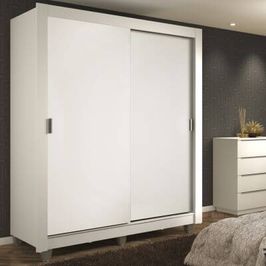 Guarda-Roupa Solteiro Madesa Dallas 2 Portas de Correr 2 Gavetas com Pés Branco