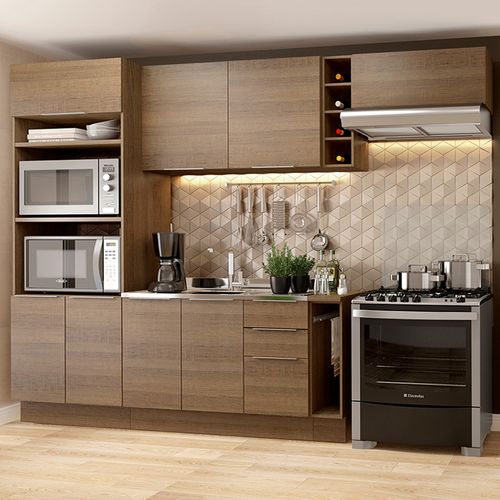 Armário de Cozinha Completa 290cm Rustic Stella Madesa 02