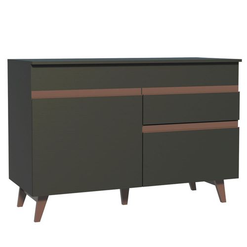 Balcão Gabinete de Pia Madesa Reims 2 Portas e 1 Gaveta Preto