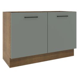 Balcão Gabinete de Pia Madesa Agata 2 Portas (Sem Tampo e Pia) Rustic/Cinza