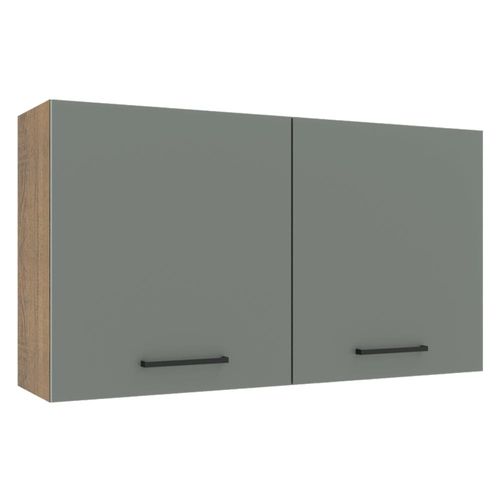Armário Aéreo Madesa Agata 120 cm 2 Portas Rustic/Cinza