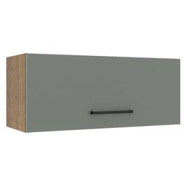 Armário Aéreo Madesa Agata 80 cm 1 Porta Basculante Rustic/Cinza