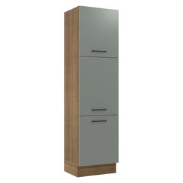 Paneleiro Madesa Agata 60 cm 3 Portas Rustic/Cinza