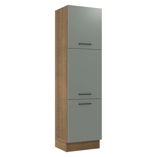 Paneleiro Madesa Agata 60 cm 3 Portas Rustic/Cinza