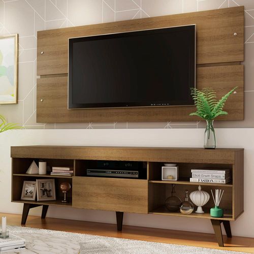 Rack com Painel para TV até 65 Polegadas Madesa Miami com Pés Rustic