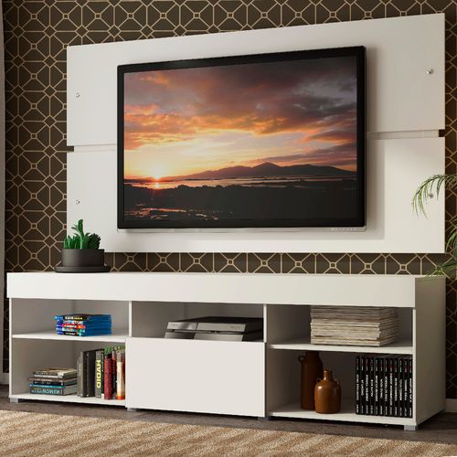 Rack com Painel para TV até 65 Polegadas Madesa Havaí 1 Porta Branco