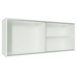 Armário Aéreo Madesa Acordes 100% MDF 2 Portas de Correr de Vidro Branco
