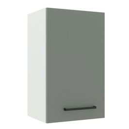 Armário Aéreo Madesa Agata 40 cm 1 Porta Branco/Cinza