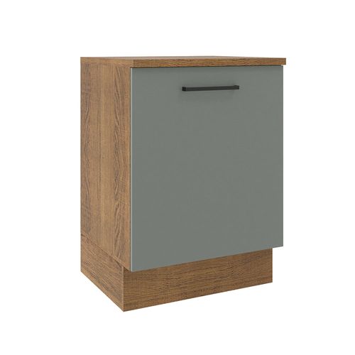 Balcão Madesa Agata 60 cm 1 Porta Rustic/Cinza