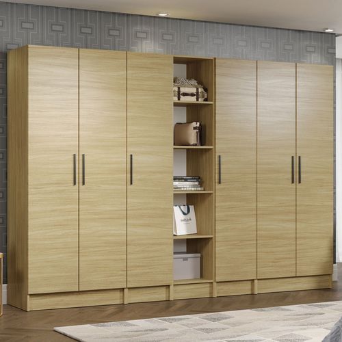 Guarda-Roupa Modulado Madesa Nilo 100% MDF 280001 5 Peças Carvalho