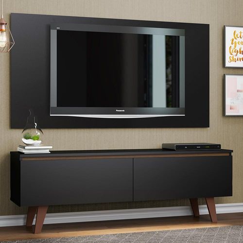 Rack Madesa Le Mans e Painel para TV até 55 Polegadas 2 Portas Preto