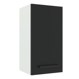 Armário Aéreo Madesa Agata 35 cm 1 Porta Branco/Preto