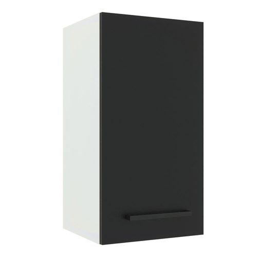 Armário Aéreo Madesa Agata 35 cm 1 Porta Branco/Preto