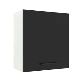 Armário Aéreo Madesa Agata 60 cm 1 Porta Branco/Preto