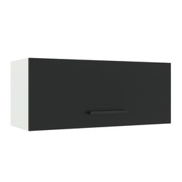Armário Aéreo Madesa Agata 80 cm 1 Porta Basculante Branco/Preto
