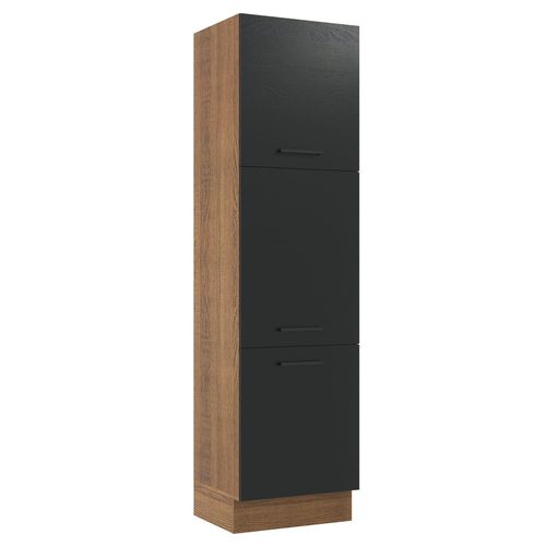 Paneleiro Madesa Agata 60 cm 3 Portas Rustic/Preto