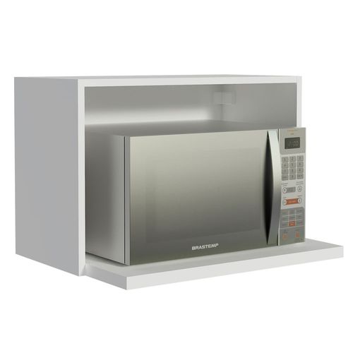 Armário Aéreo Madesa para Glamy, Lux, Reims 60 cm com Nicho para Microondas e Forno Elétrico Branco