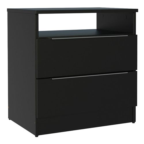 Mesa de Cabeceira Madesa 3227 com 2 Gavetas Preto