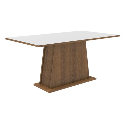 Mesa de Jantar Madesa Retangular Tampo de Madeira 5364 Rustic/Branco