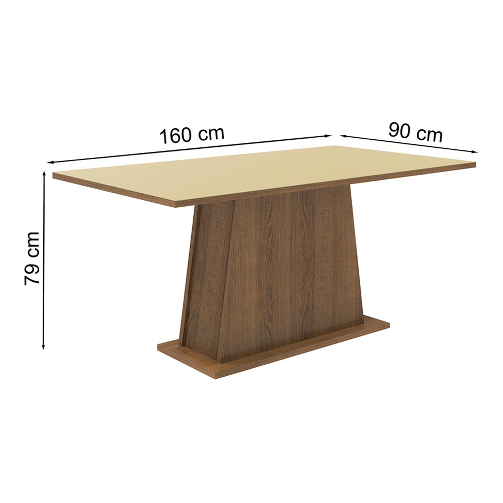 Mesa de Jantar Madesa Retangular Tampo de Madeira 5364 Rustic/Crema ...