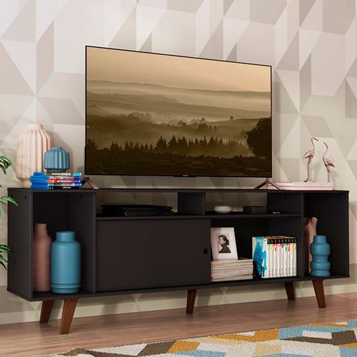 Rack para TV até 65 Polegadas Madesa Cancun com Pés Preto 8N5Z
