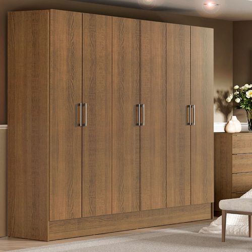 Guarda-Roupa Casal Madesa Vip 6 Portas Batentes Rustic