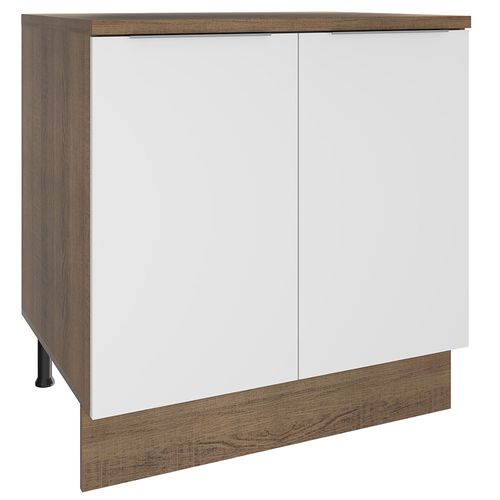 Balcão Madesa Stella 80 cm 2 Portas Rustic/Branco