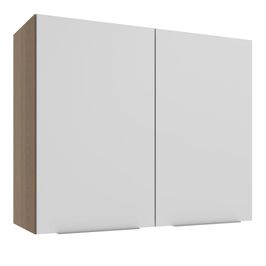 Armário Aéreo Madesa Stella 80 cm 2 Portas Rustic/Branco
