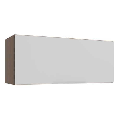 Armário Aéreo Madesa Stella 80 cm 1 Porta Basculante Rustic/Branco