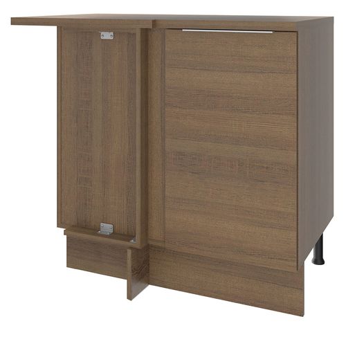 Balcão de Canto Madesa Stella 1 Porta 60 cm Profundidade (Com Tampo) Rustic