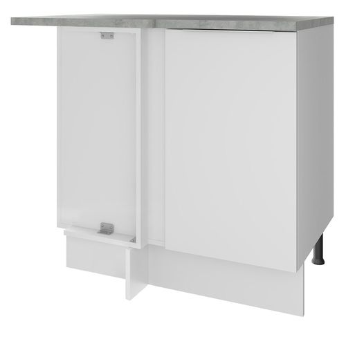 Balcão de Canto Madesa Stella 1 Porta 60 cm Profundidade (Com Tampo) Branco