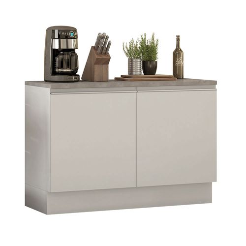 Balcão Gabinete Madesa Glamy 120 x 60 cm 2 Portas (Com Tampo) Branco