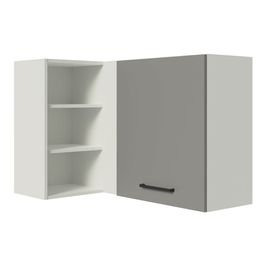 Armário Aéreo de Canto Madesa Agata 1 Porta para linha de 60 cm de profundidade Branco/Cinza