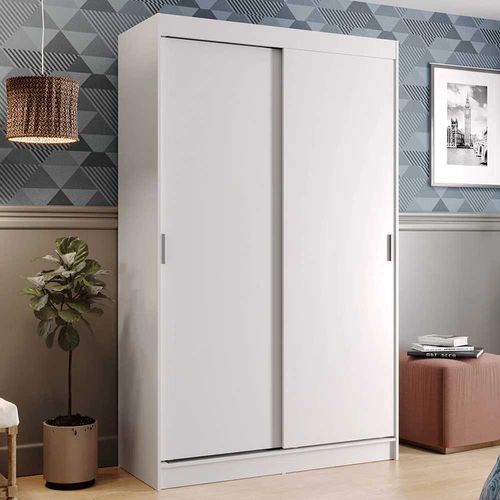 Guarda-Roupa Solteiro Madesa Tokio 2 Portas de Correr 2 Gavetas Branco
