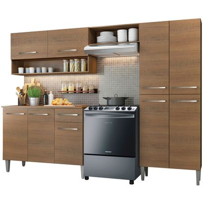 Armário de Cozinha Compacta 229cm Rustic Emilly Pop Madesa 02