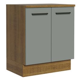 Balcão de Cozinha Madesa Agata 70 cm 2 Portas Rustic/Cinza