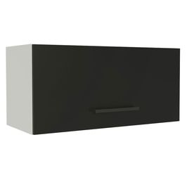 Armário Aéreo de Cozinha Madesa Agata 70 cm 1 Porta Basculante Branco/Preto