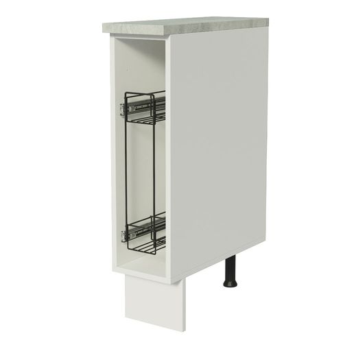 Balcão Porta-Temperos Madesa para Cozinha Glamy, Agata e Stella 20 cm (Com Tampo) Branco