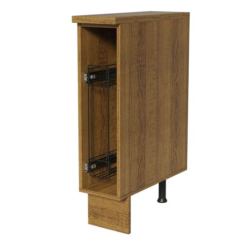 Balcão Porta-Temperos Madesa para Cozinha Glamy, Agata e Stella 20 cm (Com Tampo) Rustic