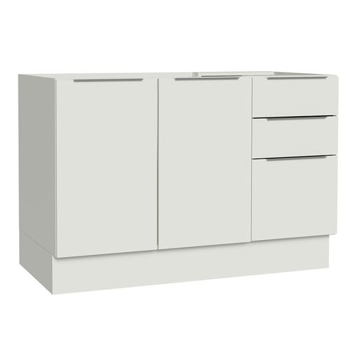 Balcão Gabinete de Pia Madesa Stella 120 x 60 cm 2 Portas e 3 Gavetas (Sem Tampo) Branco