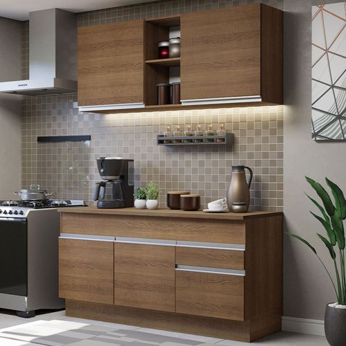 Armário de Cozinha Compacta 150cm Rustic Glamy Madesa 01