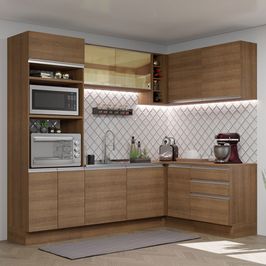 Armário de Cozinha Completa de Canto 399cm Rustic Glamy Madesa 02