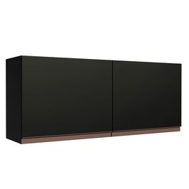 Armário Aéreo de Cozinha Madesa Reims 120 x 50 cm 2 Portas Preto