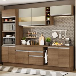 Armário de Cozinha Completa 290cm Rustic/Crema Vicenza Madesa 11