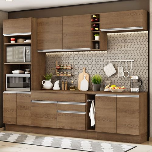 Armário de Cozinha Completa 290cm Rustic Vicenza Madesa 12
