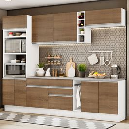Armário de Cozinha Completa 290cm Branco/Rustic Vicenza Madesa 12
