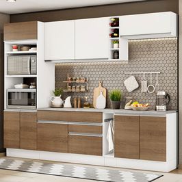 Armário de Cozinha Completa 290cm Branco/Rustic/Branco Vicenza Madesa 12