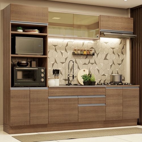Armário de Cozinha Completa 270cm Rustic Glamy Madesa 10