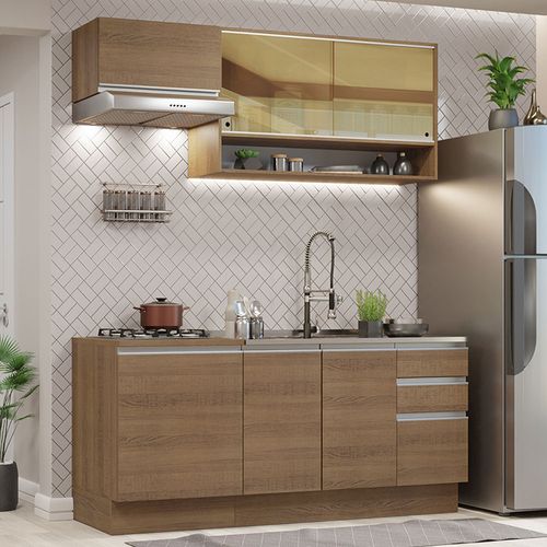 Armário de Cozinha Compacta 180cm Rustic Glamy Madesa 08