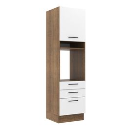 Torre Quente Madesa Agata 60 x 60 cm 1 Porta 3 Gavetas Rustic/Branco